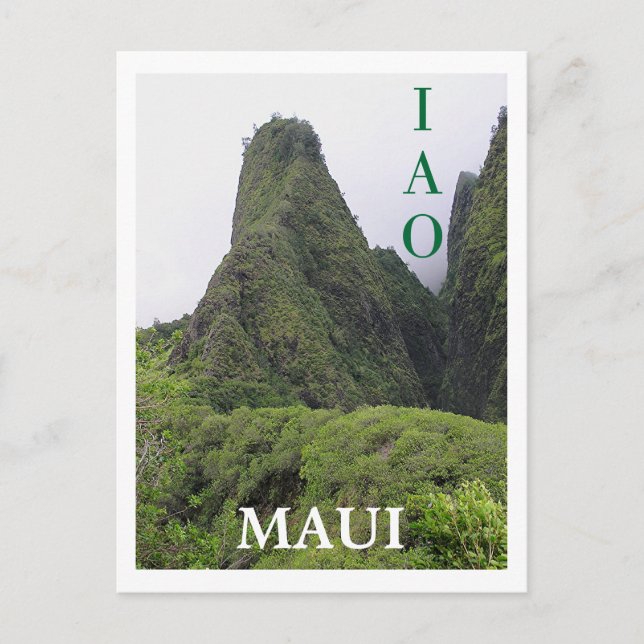 POSTCARD, IAO NEEDLE (MAU)I ENSHROUUUDS" POSTKARTE (Vorderseite)