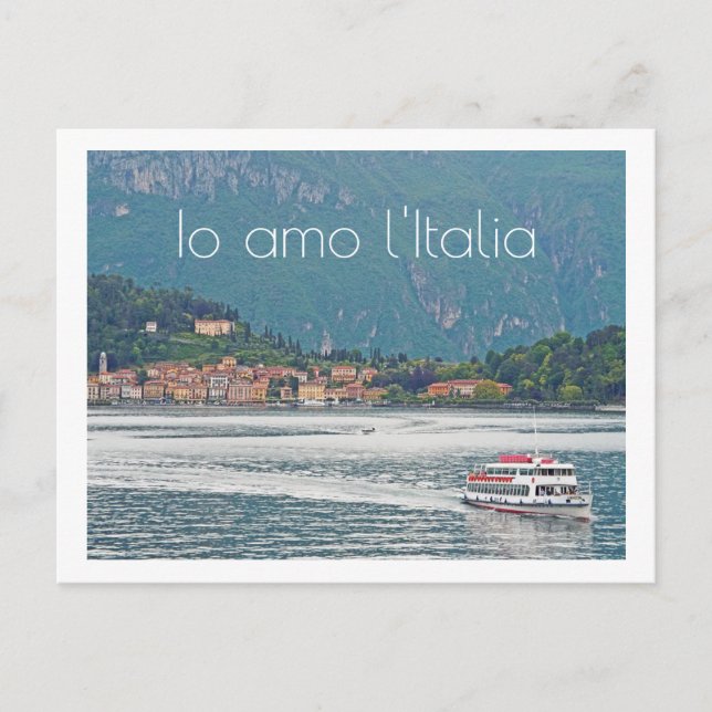 POSTCARD/ITALIENISCHE SEE-DISTRIKTSCENE/I-LIEBE IT POSTKARTE (Vorderseite)