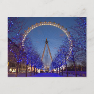 Postcard London Eye Blue Twilight, London UK Postkarte