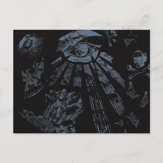 Postcard Masonic Fantasy Blue Postkarte