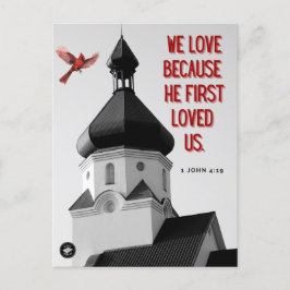 Postcard - Memory Bible Verse - 1 John 4:19 Postkarte