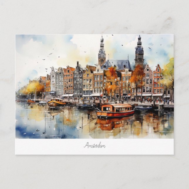 Postcard mit Amsterdam, Niederlande Postkarte (Vorderseite)