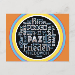 Postcard mit Chrom-Frieden in mehreren Sprachen Postkarte