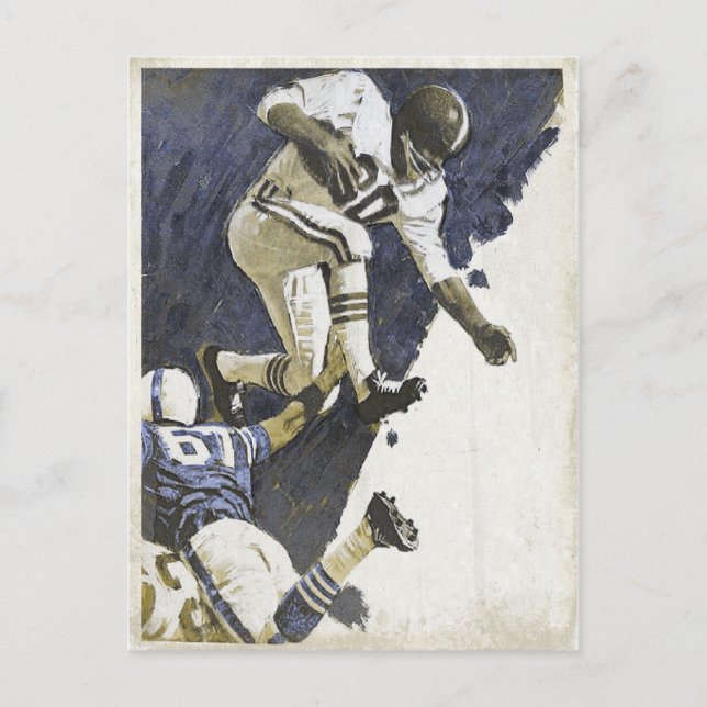 Postcard mit Cool Action Packed Football Print Postkarte (Vorderseite)