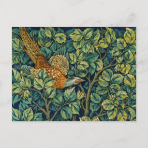 POSTCARD MIT WILLIAM MORRIS "PHEASANT" DESIGN POSTKARTE