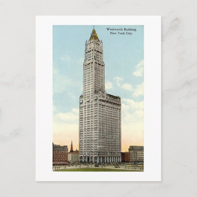 Postcard, New York City, Woolworth Gebäude 1913 Postkarte (Vorderseite)