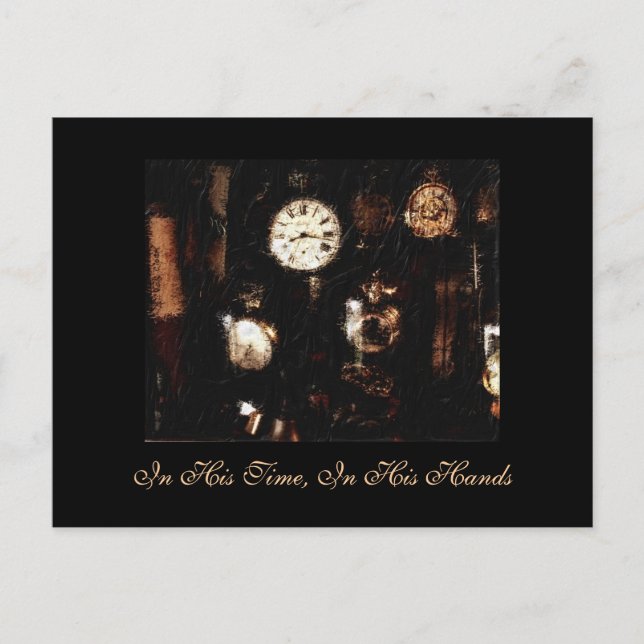 Postcard of Clock and Pocket Watch Postkarte (Vorderseite)