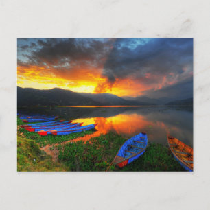 Postcard Phewa Lake Sunset - Pokhara, Nepal Postkarte