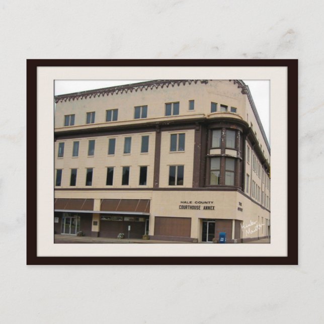 Postcard-Plainview TX Courthouse Anhang Gebäude Postkarte (Vorderseite)