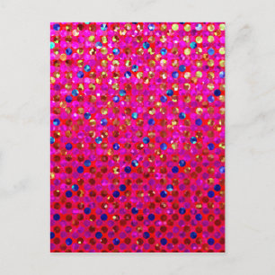 Postcard Polka Dots Sparkley Jewels Postkarte