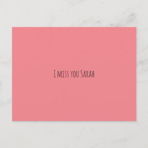 Postcard Postcard Verpassen Sie pink, einfache Bea Postkarte