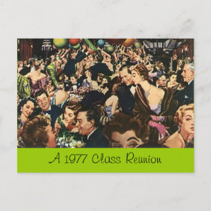 Postcard Retro Fun Class Wiedersehen Party Bash Cr Einladungspostkarte
