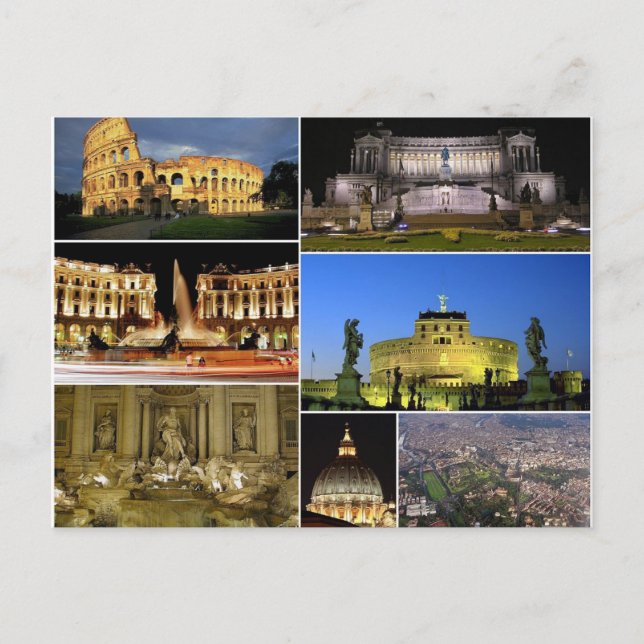 Postcard Rome Monuments, Italy Postkarte (Vorderseite)