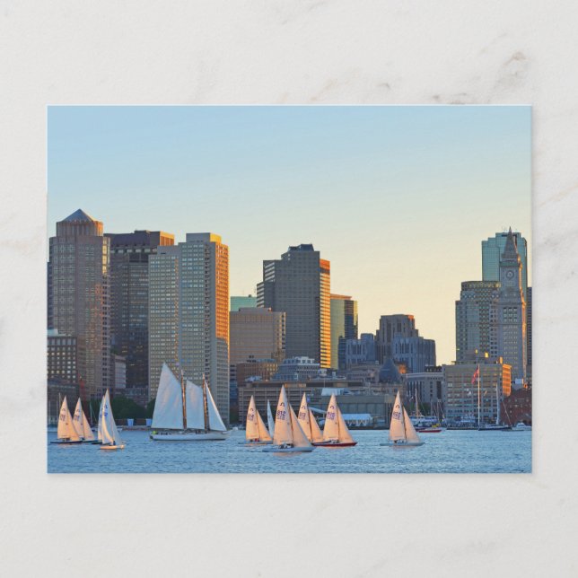 Postcard - Sailboote im Piers Point Park in Boston Postkarte (Vorderseite)