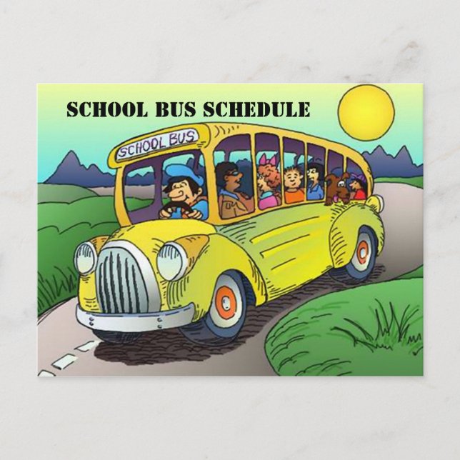 POSTCARD SCHOOL BUSROUTE SCHEDULE ELTERSCHAFT ERIN POSTKARTE (Vorderseite)