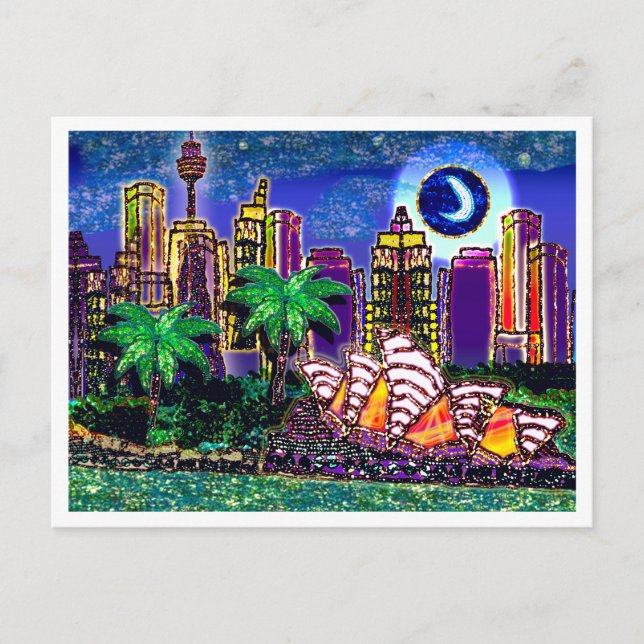 Postcard Sequel Art Moonlight Sydney Australien Postkarte (Vorderseite)