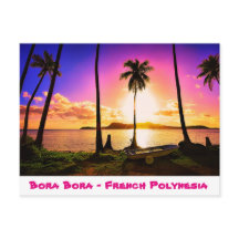 Postcard Sunset on Bora Bora, Französisch-Polynesi
