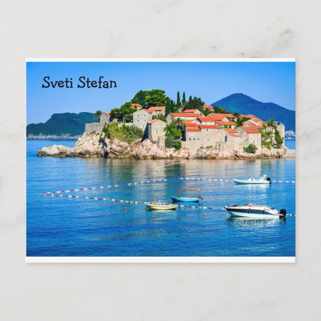 Postcard Sveti Stefan Budva Montenegro Postkarte (Vorderseite)