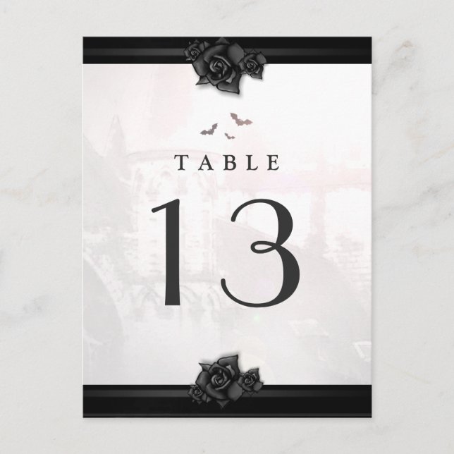 Postcard Table Cards Gotische Halloween-Liebe Postkarte (Vorderseite)