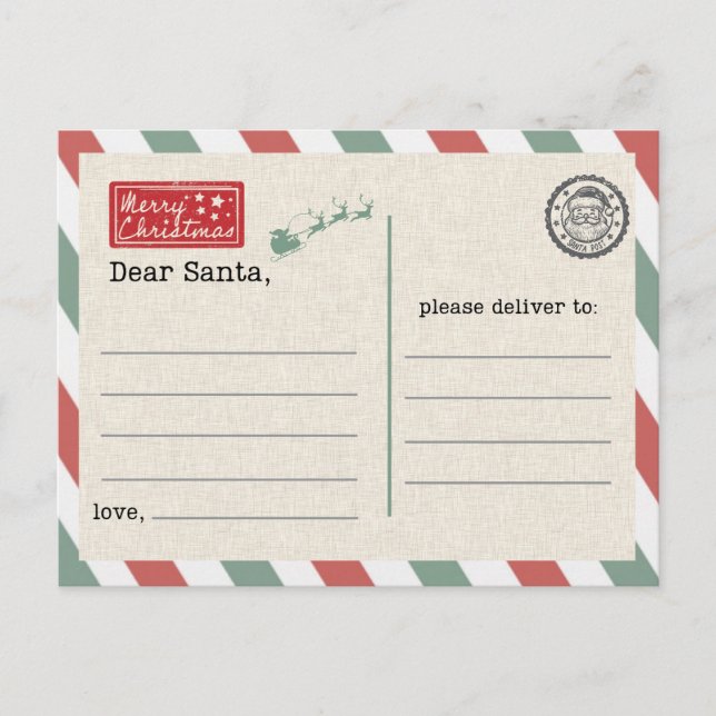 Postcard to Santa Claus Postkarte (Vorderseite)