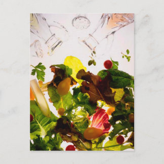 POSTCARD TOSSESED GREEN SALAD POSTKARTE