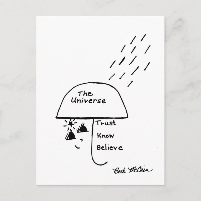 Postcard "Trust, Know, Glaube" Postkarte (Vorderseite)