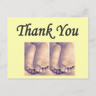 Postcard Twins Baby Danke gelb Postkarte