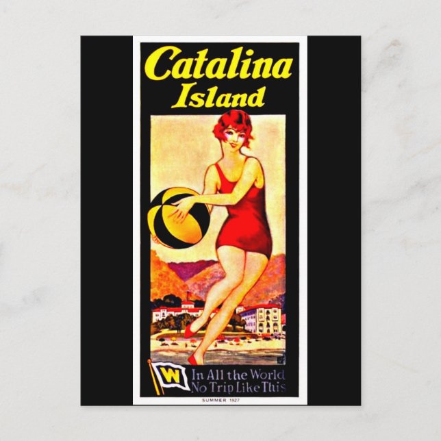 Postcard Vintage Reise-Catalina Insel Postkarte (Vorderseite)