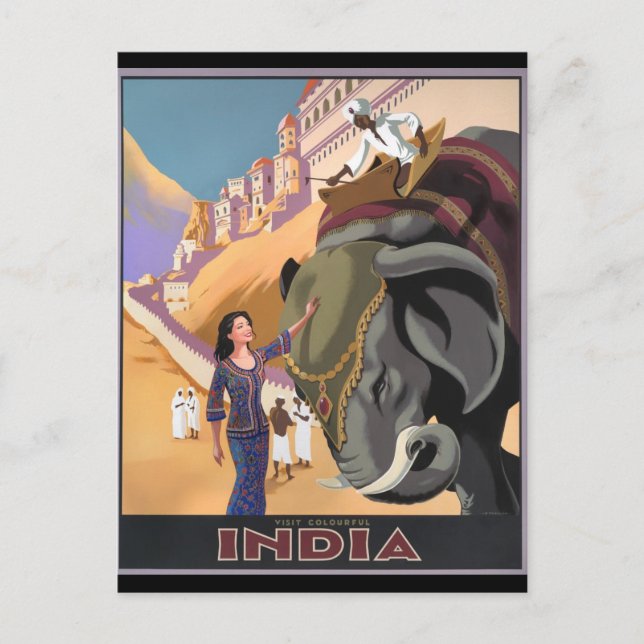 Postcard Vintage Travel-Indien Postkarte (Vorderseite)