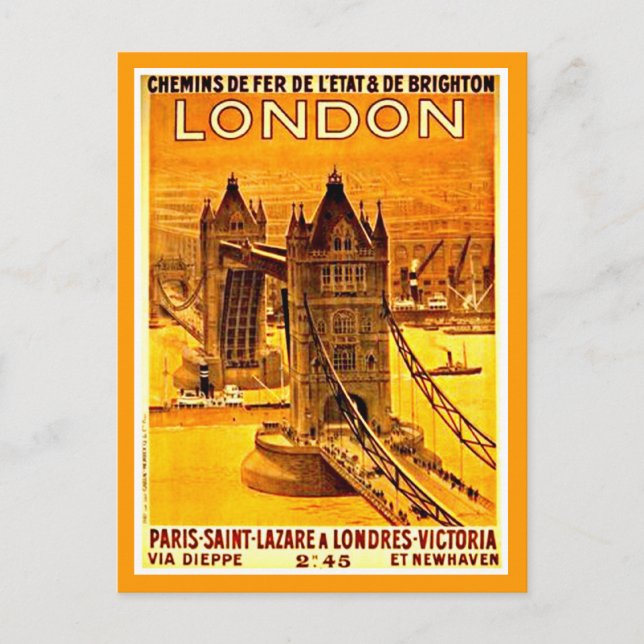 Postcard Vintage Travel-London 2 Postkarte (Vorderseite)
