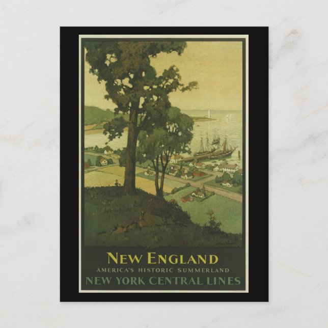 Postcard Vintage Travel-New England Postkarte (Vorderseite)