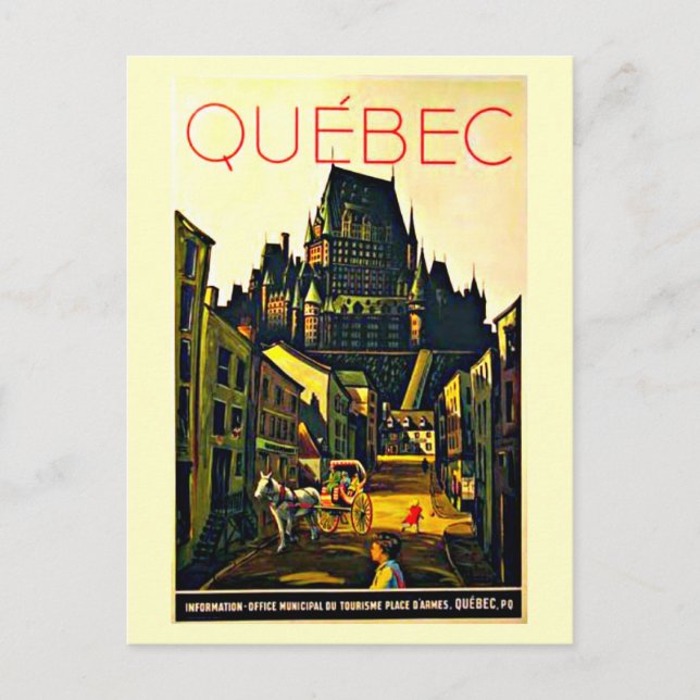 Postcard Vintage Travel-Quebec Postkarte (Vorderseite)
