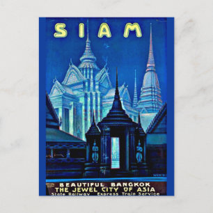 Postcard Vintage Travel-Siam Postkarte