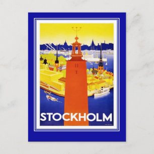 Postcard Vintage Travel Stockholm Postkarte