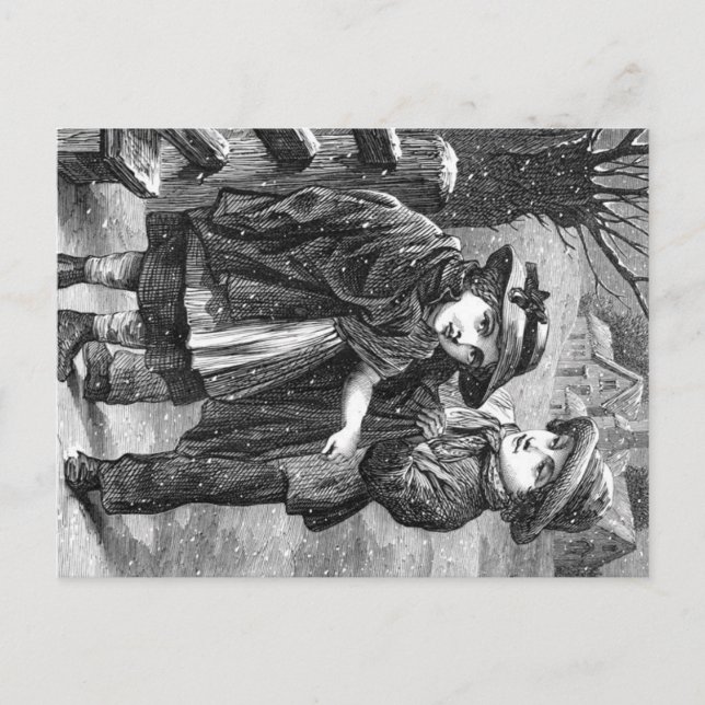 Postcard - Vintage Winter Scene Postkarte (Vorderseite)