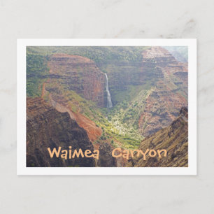 POSTCARD, WAIMEA CANYON /WATERFALLS, KAUAI, HAWAII POSTKARTE