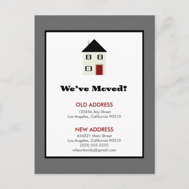 POSTCARD: Wir haben uns bewegt! Classic House (gra Ankündigungspostkarte (Vorderseite)