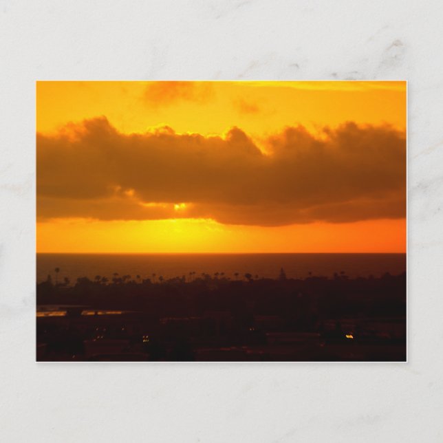 postcard with sunset oceanside, postkarte (Vorderseite)