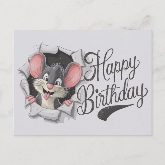 Postcards Happy Birthday Maus 07 Postkarte (Vorderseite)