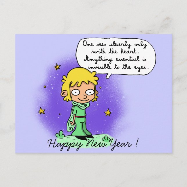 Postcards "The Little Prince" Feiertagspostkarte (Vorderseite)