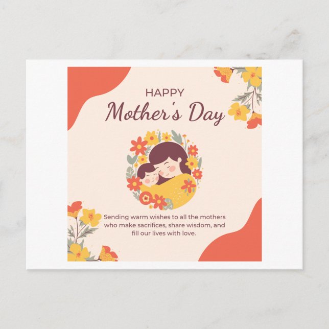 PostcardSweet Greenery Mother's Day Foto Card für Postkarte (Vorderseite)