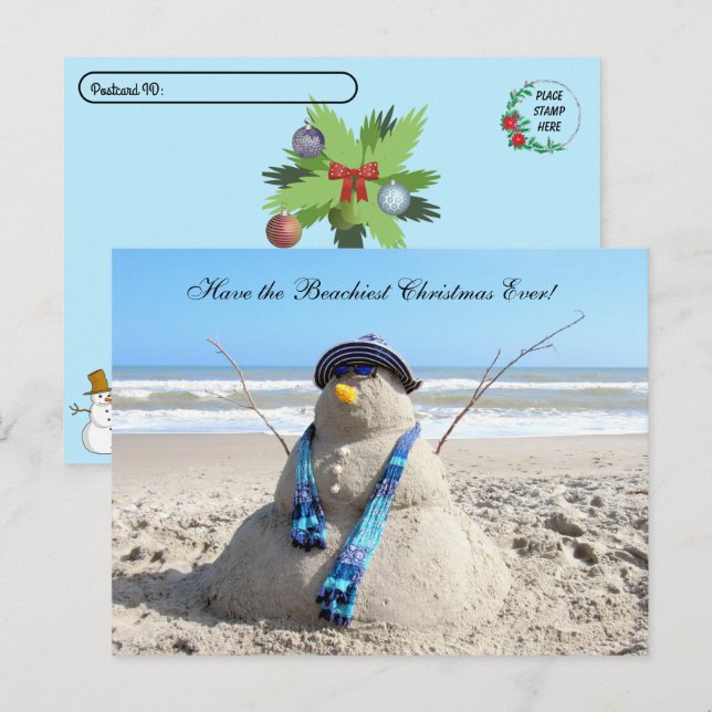 Postcross - Florida Snowman Weihnachten Postkarte (Vorne/Hinten)
