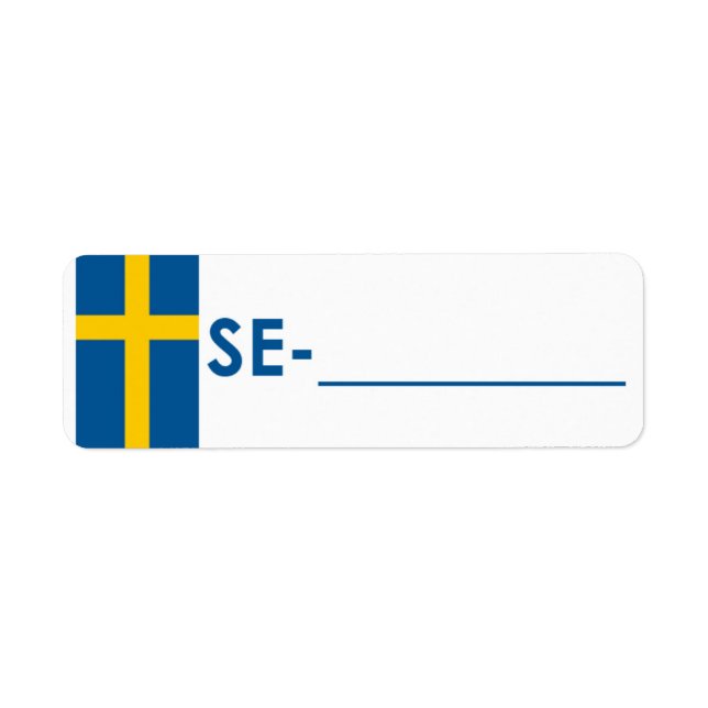 Postcross-ID Label Schweden "Flag Style" (Vorne)