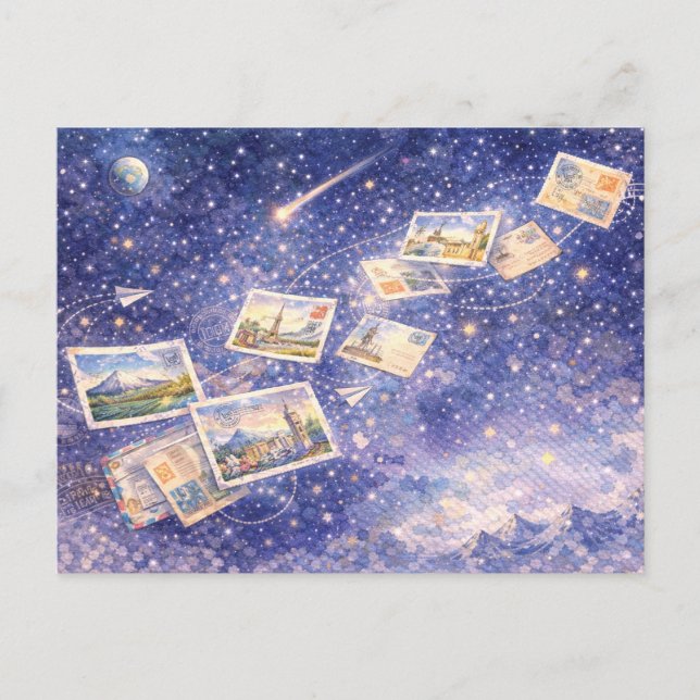 Postcrossing Kosmische Reise Postkarte (Vorderseite)