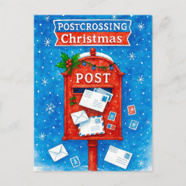 Postcrossing Weihnachts-Wasserfarben-Postkarten-Po Feiertagspostkarte