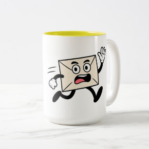 Postdame mit Post Zweifarbige Tasse