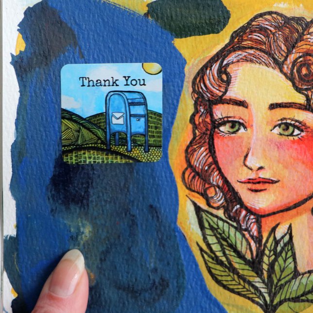 Postdienst Art Quadratischer Aufkleber (Von Creator hochgeladen)