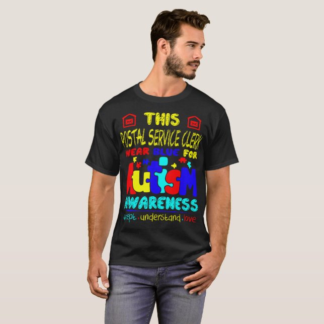 Postdienst-Sekretärs-Abnutzungs-blaues T-Shirt (Vorne ganz)