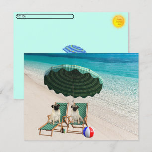 Poste - Carlins à la carte postale de la plage