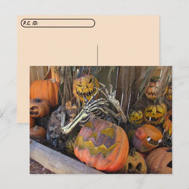 Poste - Carte postale Citrouille Ghoul Halloween (Devant / Derrière)